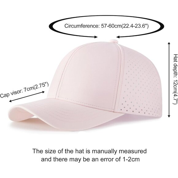 Men Baseball Cap Pink Camouflage Laser Cut Mesh Ball Curved Brim Hat - Picture 6 of 7